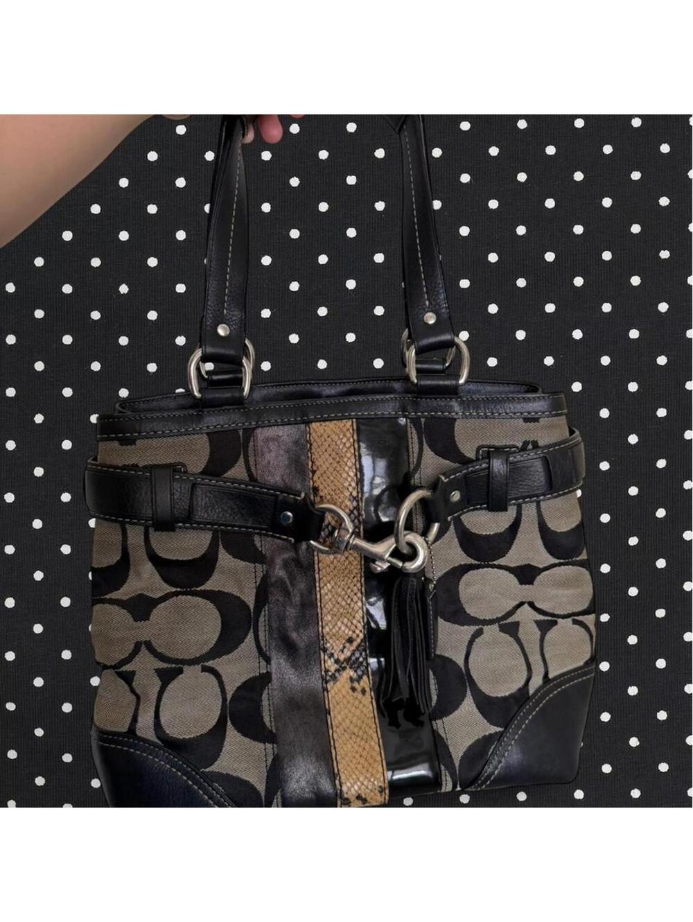 VINTAGE COACH Hampton Signature Python Tote 👜